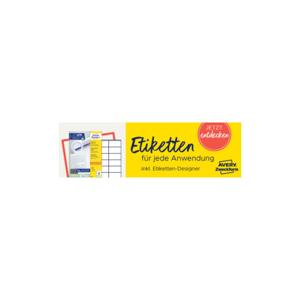 AVERY Zweckform Universal-Etiketten, 70 x 25,4 mm, weiß