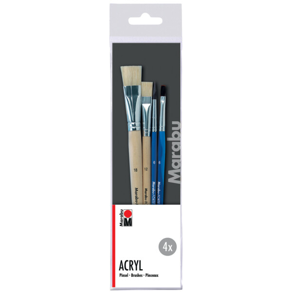 Marabu Pinselset Acryl, 4-teilig