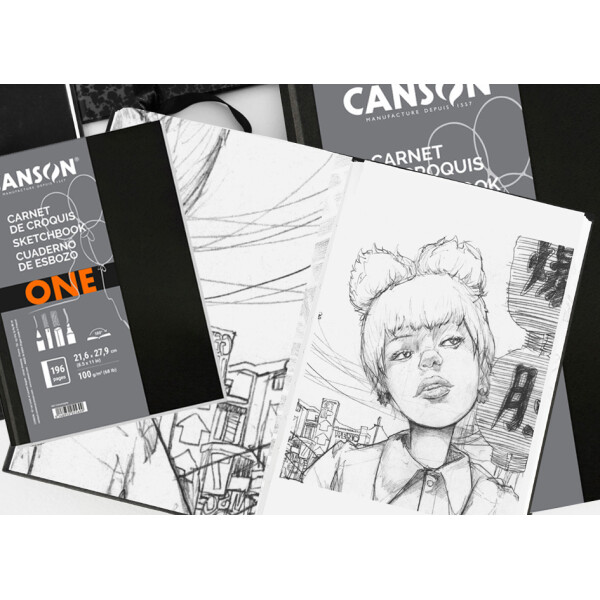 CANSON Skizzenbuch ARTBOOK ONE, 140 x 216 mm, schwarz
