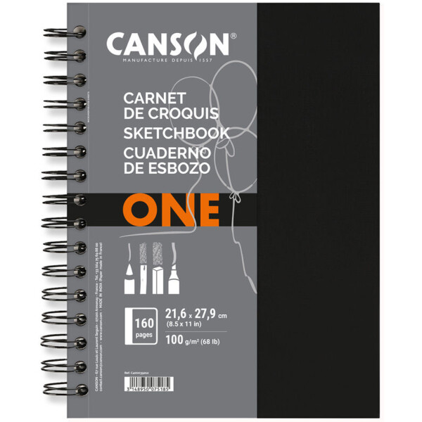 CANSON Skizzenbuch ARTBOOK ONE, 140 x 216 mm, schwarz