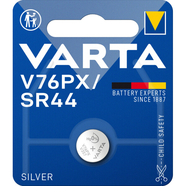 VARTA Silber-Oxid Knopfzelle V13GS (SR44), 1,55 Volt