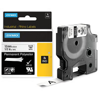 DYMO RHINO Polyester-Schriftband schwarz weiß, 19...