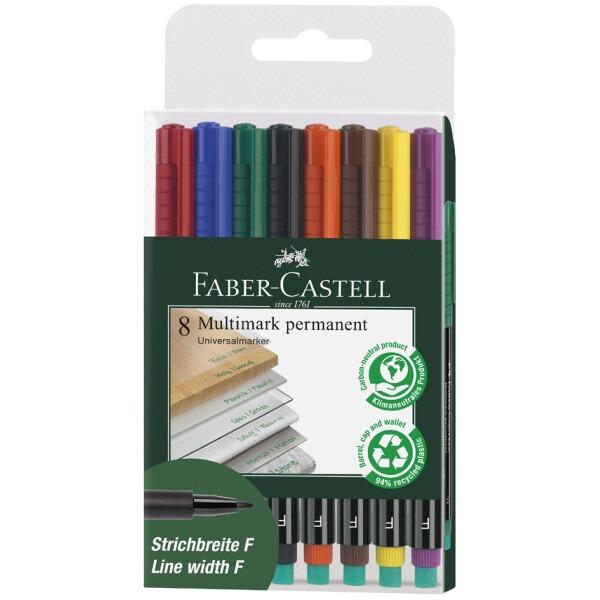 FABER-CASTELL Permanent-Marker MULTIMARK M, 4er Etui