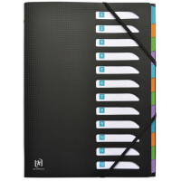 Oxford Ordnungsmappe memphis, A4, 12 Fächer, schwarz