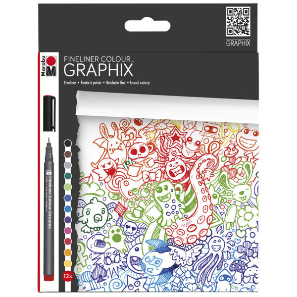 Marabu Fineliner COLOUR GRAPHIX, "DOODLE SUPREME", 12er