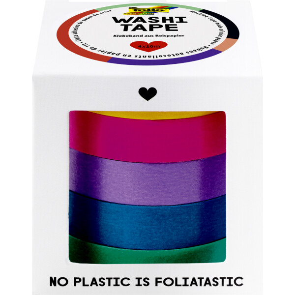 folia Deko-Klebeband Washi-Tape UNI PASTELL, 5er Set