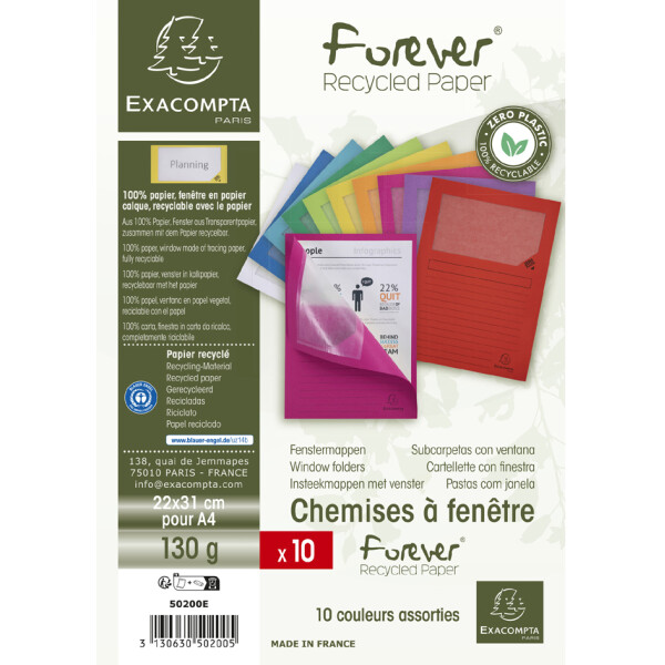 EXACOMPTA Sichtmappe FOREVER, DIN A4, 130 g qm, rot