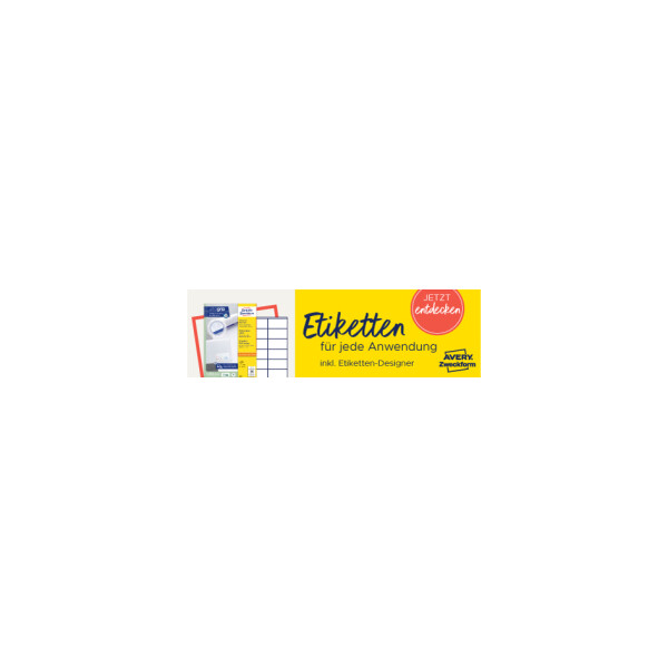 AVERY Zweckform Universal-Etiketten, 96 x 16,9 mm, weiß