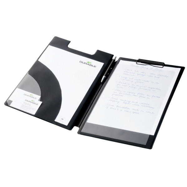 DURABLE Klemmbrett-Mappe, DIN A4+, schwarz, aus Weichfolie