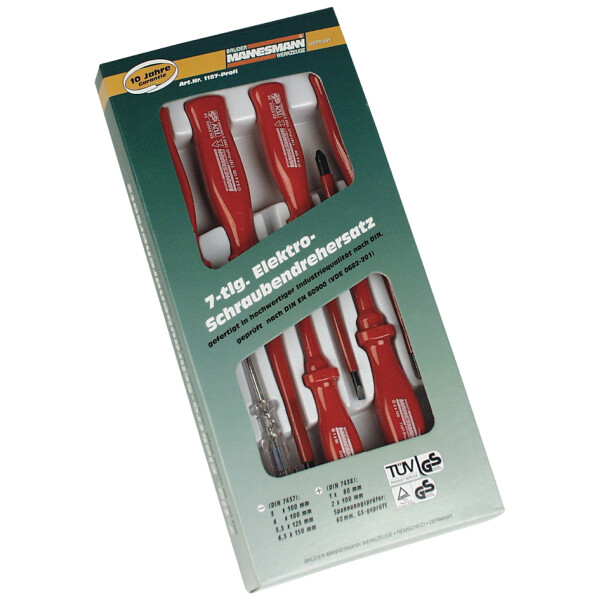 BRÜDER MANNESMANN VDE-Schraubendreher-Satz, 7-teilig