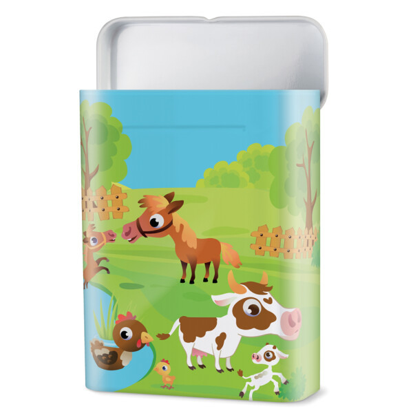 Lifemed Kinder-Pflaster-Strips "Farmtiere", 40er Metallbox