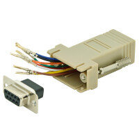 DIGITUS RS 232 Adapter, DB9 Stecker - RJ45 Kupplung, beige