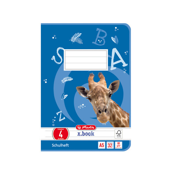 herlitz Schulheft x.book, DIN A5, Lineatur 4 liniert