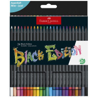 FABER-CASTELL Dreikant-Buntstifte Black Edition, 24er Etui