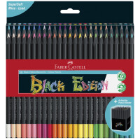 FABER-CASTELL Dreikant-Buntstifte Black Edition, 24er Etui