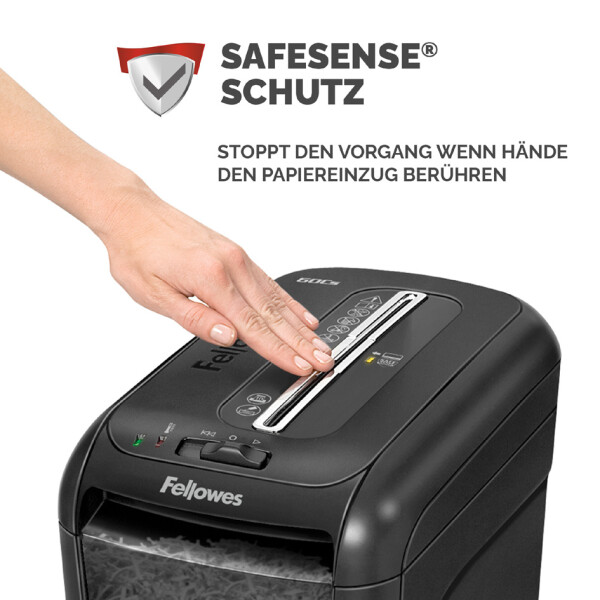 Fellowes Aktenvernichter Powershred 60Cs, schwarz,Partikel