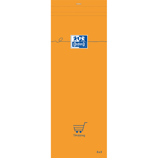 Oxford Notizblock, 74 x 210 mm, kariert, 80 Blatt, orange