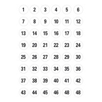 HERMA Zahlen-Sticker 1-240, Durchmesser: 12 mm, weiß