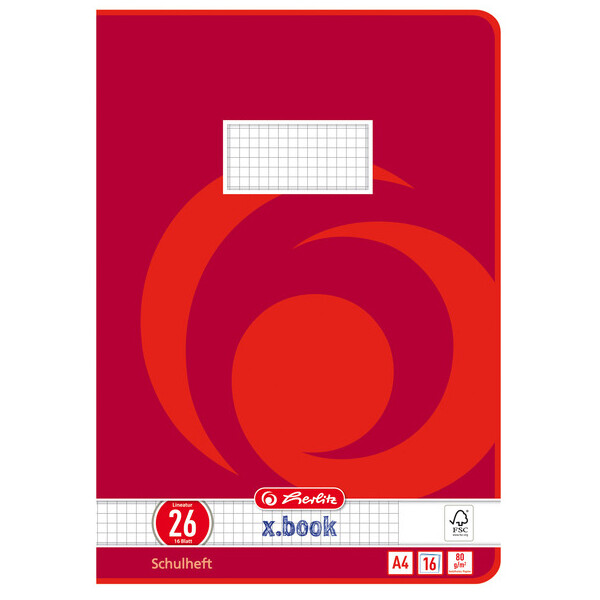 herlitz Schulheft x.book, DIN A4, Lineatur 20 blanko