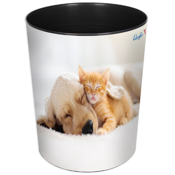 Läufer Papierkorb Hund und Katze