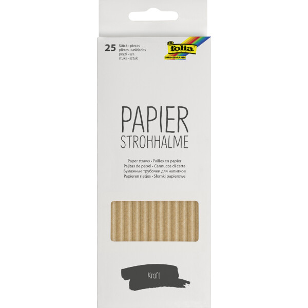 folia Papier-Trinkhalm "BLACK", Länge: 200 mm
