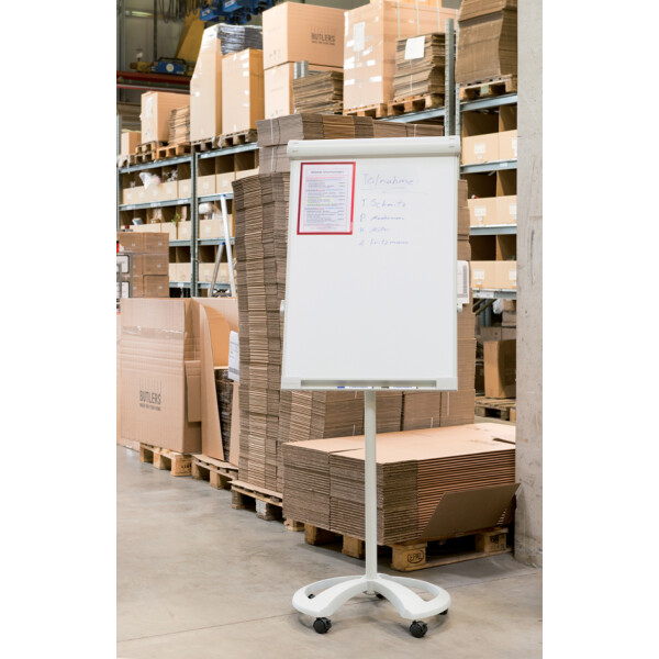FRANKEN Flipchart PRO Deluxe Mobil, 670 x 950 mm, hellgrau