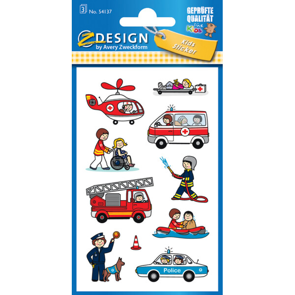 AVERY Zweckform ZDesign Berufe-Sticker Feuerwehr Polizei