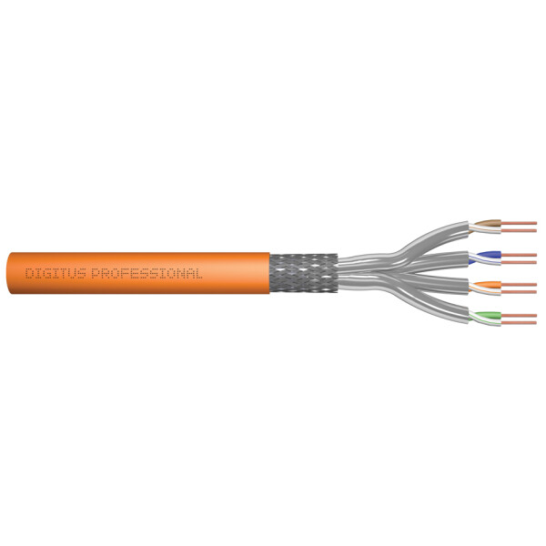 DIGITUS Installationskabel, Kat.7, S FTP, 100 m Ring, orange