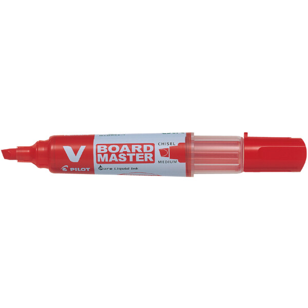 PILOT V BOARD MASTER, Pennarello Per Lavagna A Punta Cuneiforme, Ricaricabile, Inchiostro Fluorescente Rosso, Linea 2,2-5,2 Mm - 2