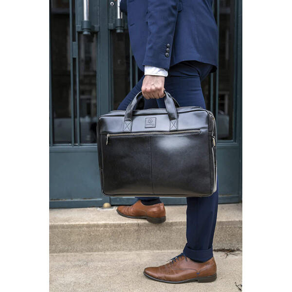 EXACOMPTA Notebook-Umhängetasche EXACTIVE, Leder, schwarz