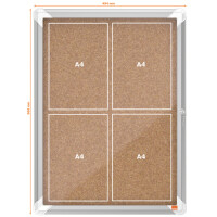 nobo Schaukasten Premium Plus, Kork-Rückwand, 8 x DIN A4