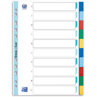 Oxford Kunststoff-Register, blanko, farbige Taben, 5-teilig