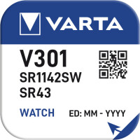 VARTA Silber-Oxid Uhrenzelle, V329, 1,55 Volt, 37 mAh
