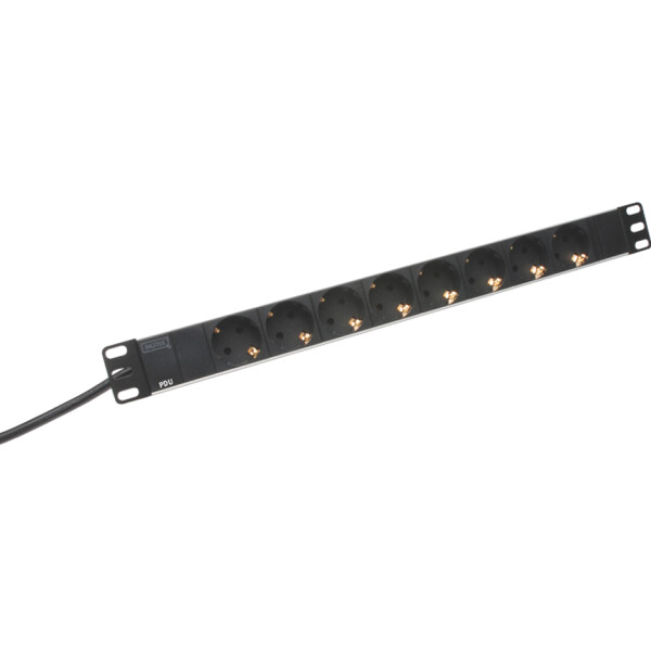 DIGITUS 19" Steckdosenleiste, 8-fach, 1 HE, ohne Schalter