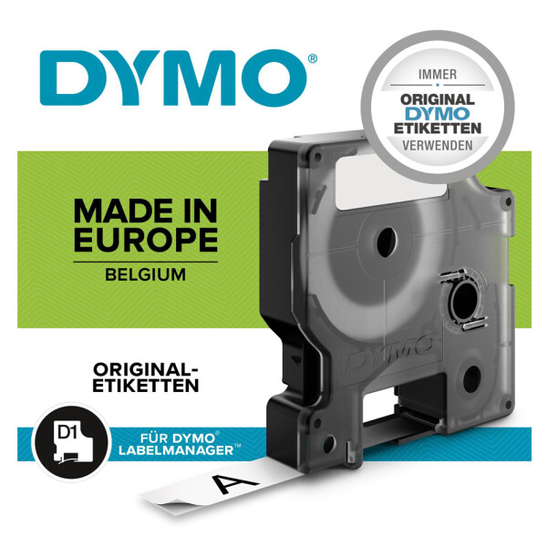 DYMO D1 Schriftbandkassette schwarz grün, 9 mm x 7 m