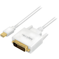 LogiLink Mini DisplayPort - DVI Adapterkabel, weiß,...