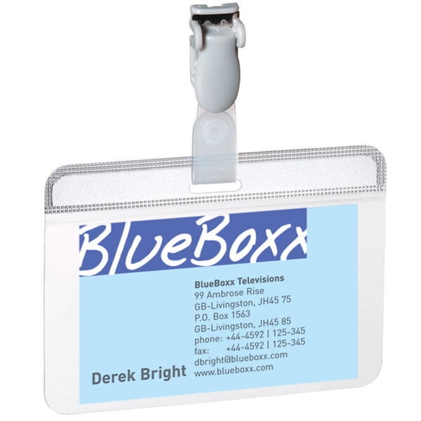 DURABLE Laminier-Namensschild, mit Clip, 90 x 54 mm