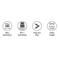 DIGITUS DisplayPort 1.1a Adapter, mDP - HDMI-A, 0,15 m