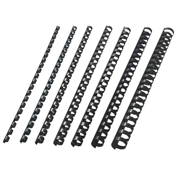 LEITZ Plastikbinderücken, DIN A4, 21 Ringe, 14 mm, schwarz