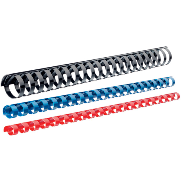 LEITZ Plastikbinderücken, DIN A4, 21 Ringe, 14 mm, schwarz