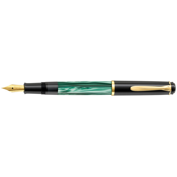 Pelikan Füllhalter M 200, grün marmoriert, Federbreite: B