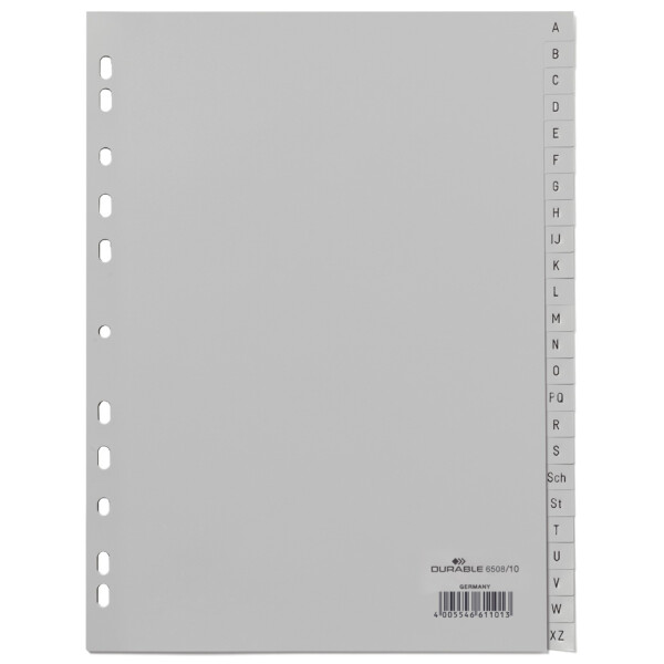 DURABLE Kunststoff-Register, A-Z, A4, überbreit, 20-teilig