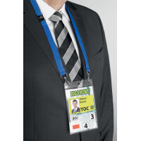 DURABLE Event-Namensschild, mit Textilband, DIN A6, schwarz