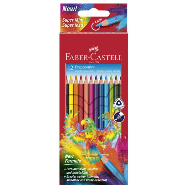 FABER-CASTELL Dreikant-Buntstifte, 12er Etui