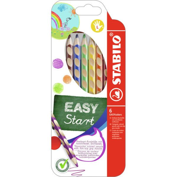 STABILO Dreikant-Buntstifte EASYcolors R, 12er Kartonetui