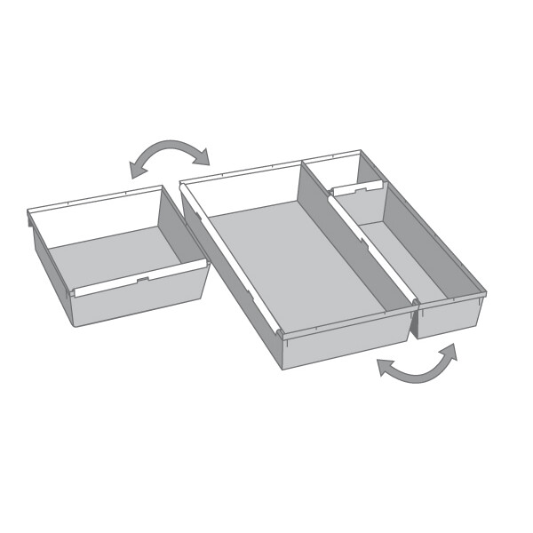 keeeper Schubladeneinsatz "pepe", (B)150 x (T)380 x (H)50 mm