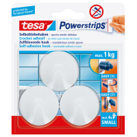tesa Powerstrips Haken SMALL Rund, weiß