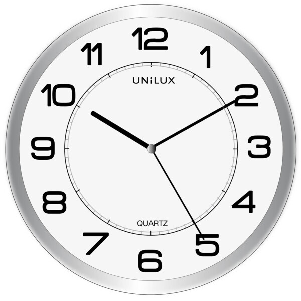 UNiLUX Wanduhr Quarzuhr "MAGNET", magnetisch, metallgrau