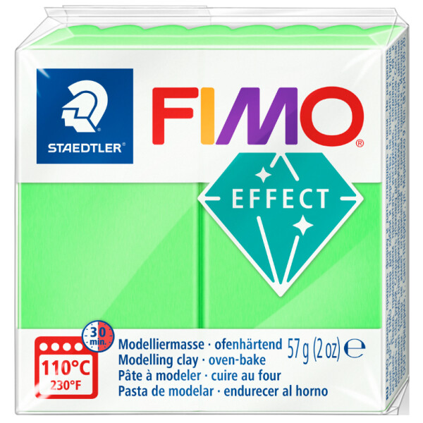 FIMO EFFECT Modelliermasse, ofenhärtend, neongrün, 57 g