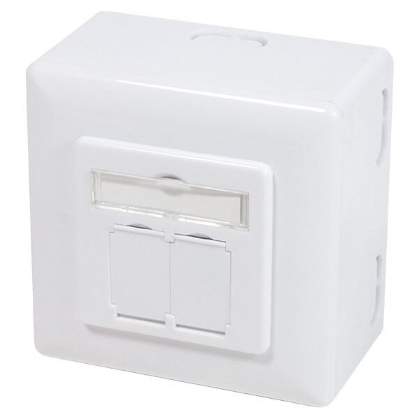 LogiLink Aufputz- und Unterputzdose Kat. 6, 2 x RJ45